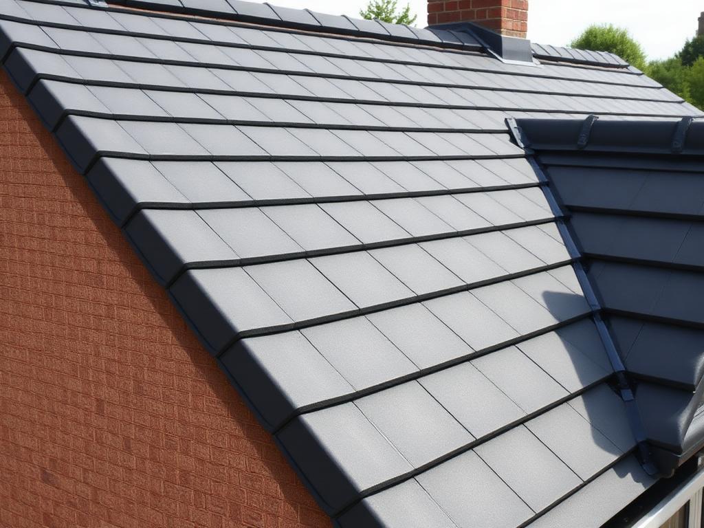 A clean, moss-free tiled roof on a suburban home